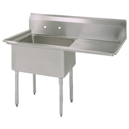 Bk Resources One Compartment Sink 18 in x 18 in, 1, 2, Free Standing, Stainless Steel BKS-1-18-12-18R